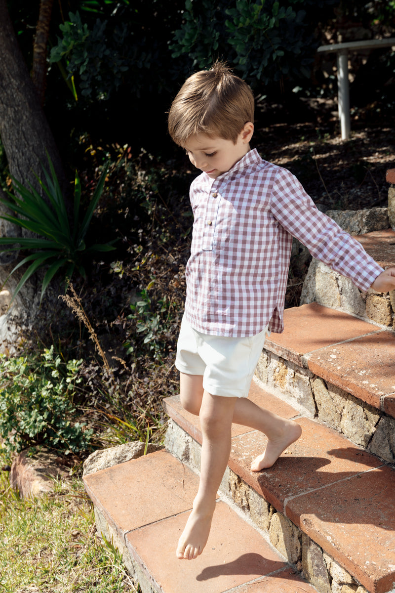 White Denim Bermuda Shorts