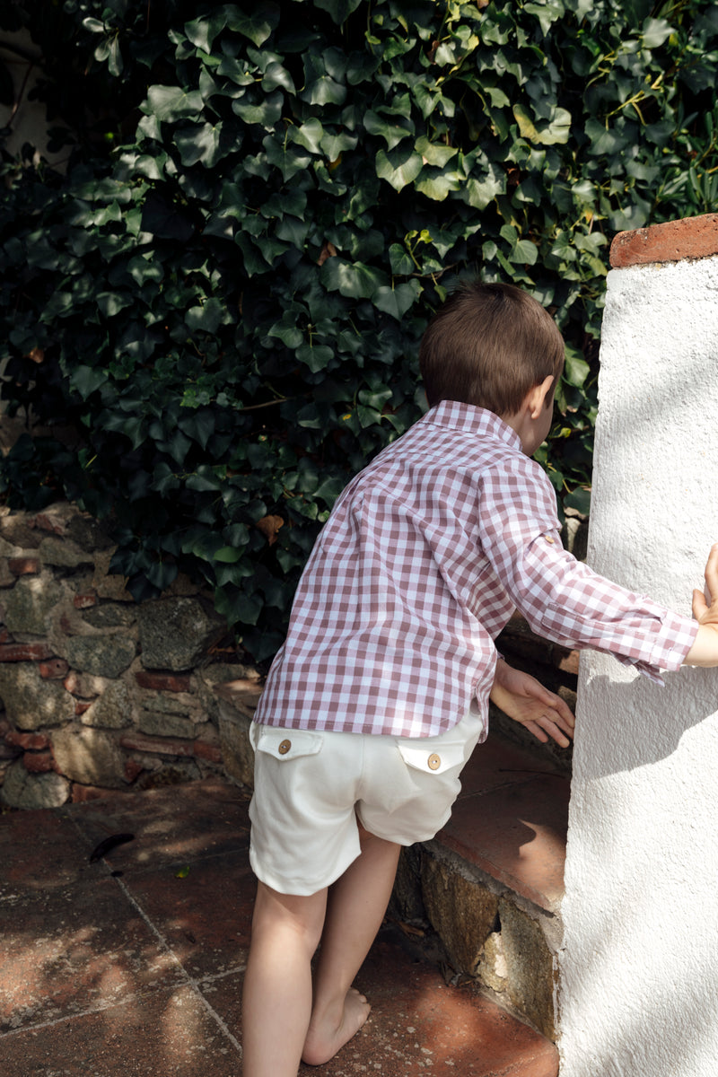 White Denim Bermuda Shorts