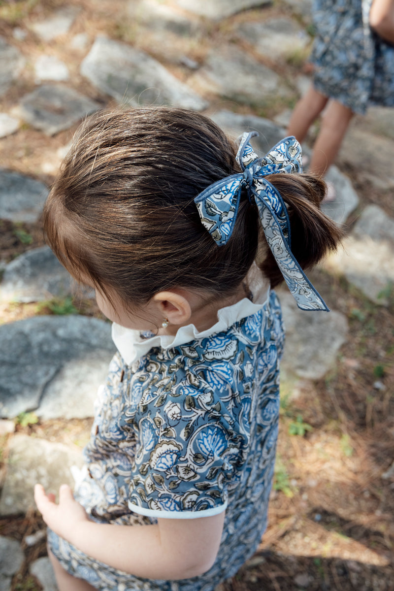 Blue Flowers Bow