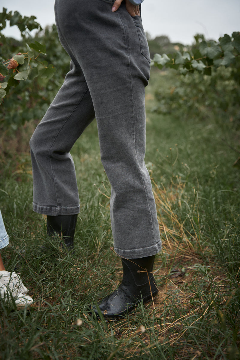 Gray Denim Overalls