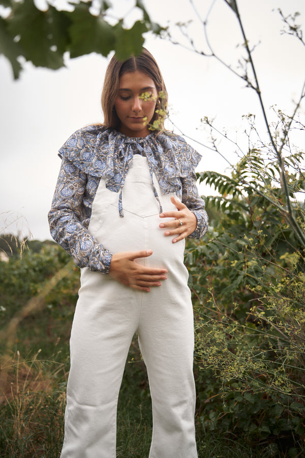 White Denim Overalls