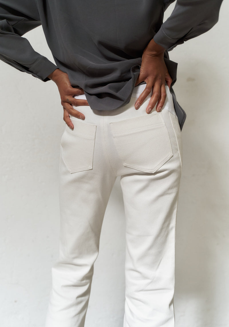 Mijas Denim White Trousers