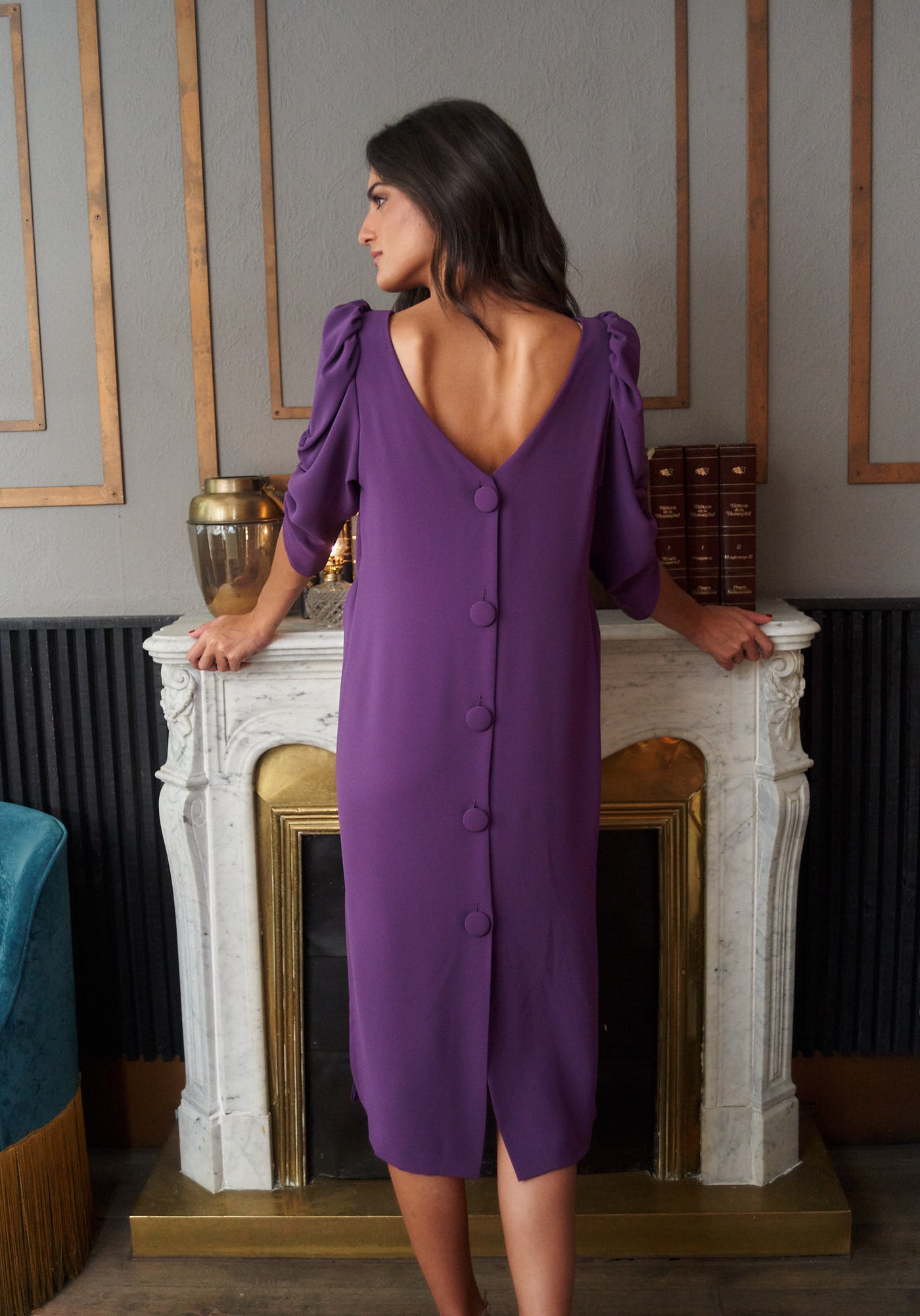 Vestido Paula Berenjena