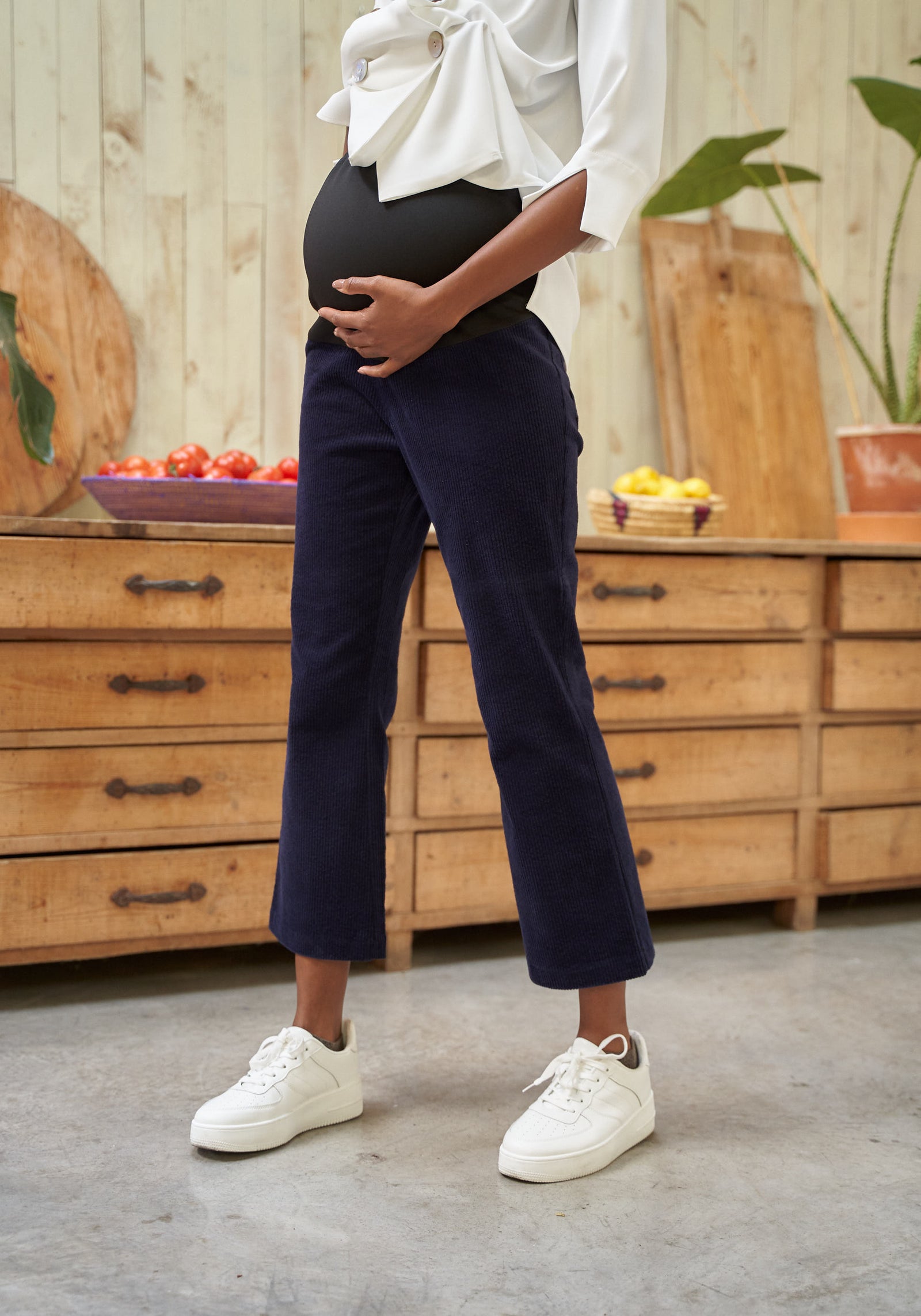 Mijas Corduroy Navy Trousers
