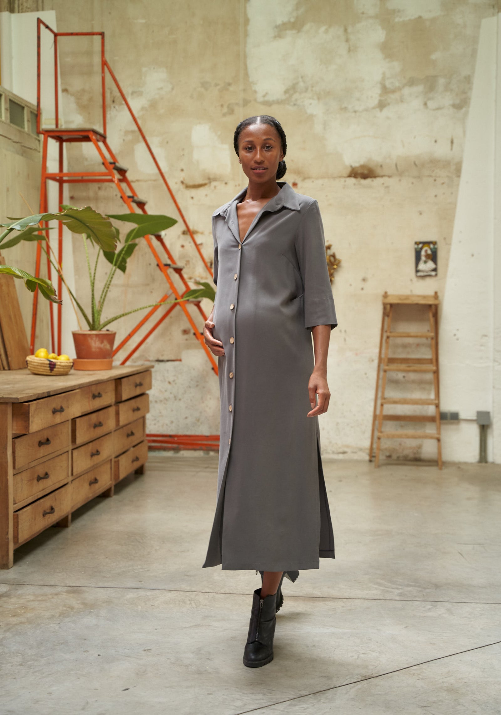 Petrol Shirt Dress