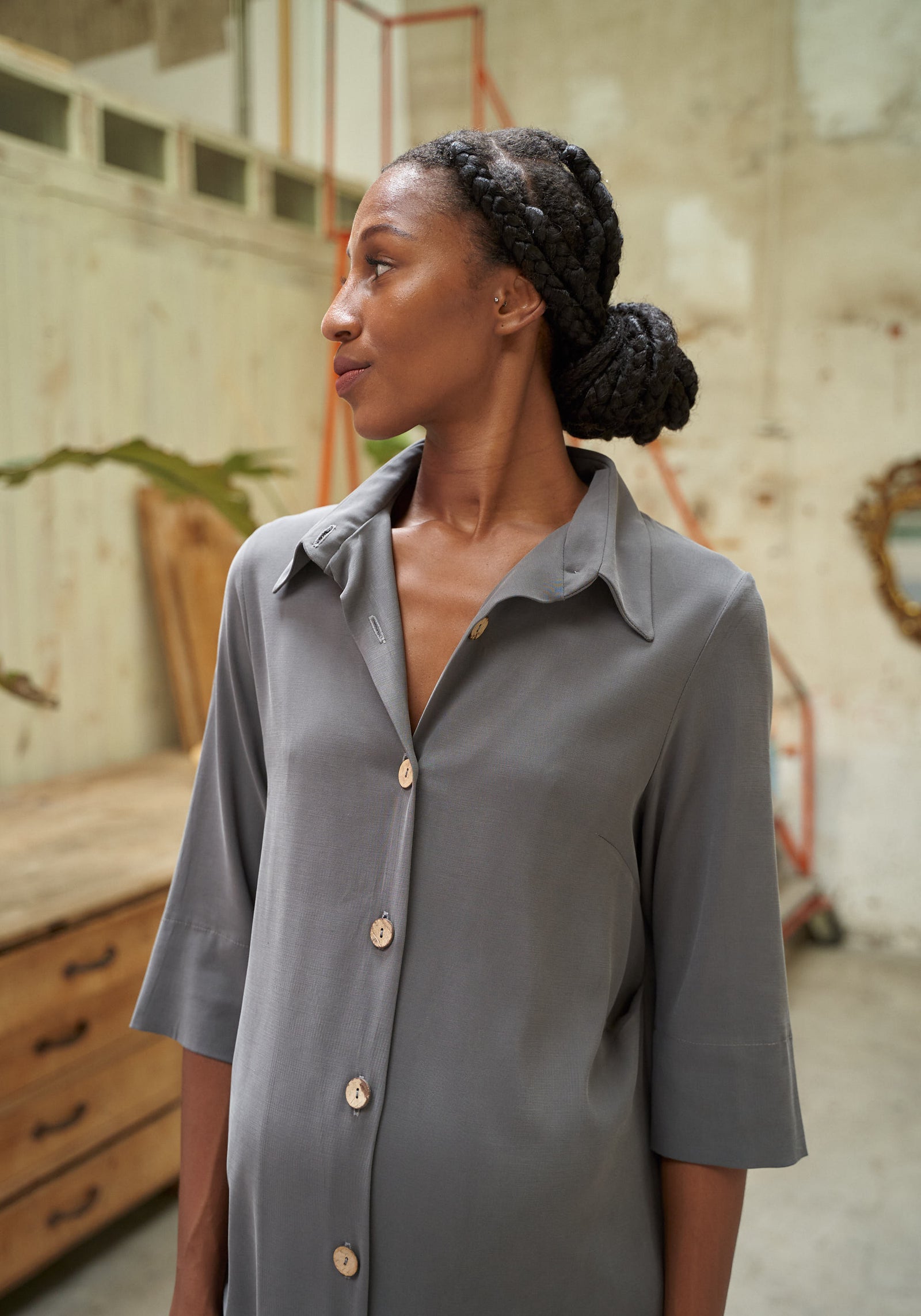 Petrol Shirt Dress