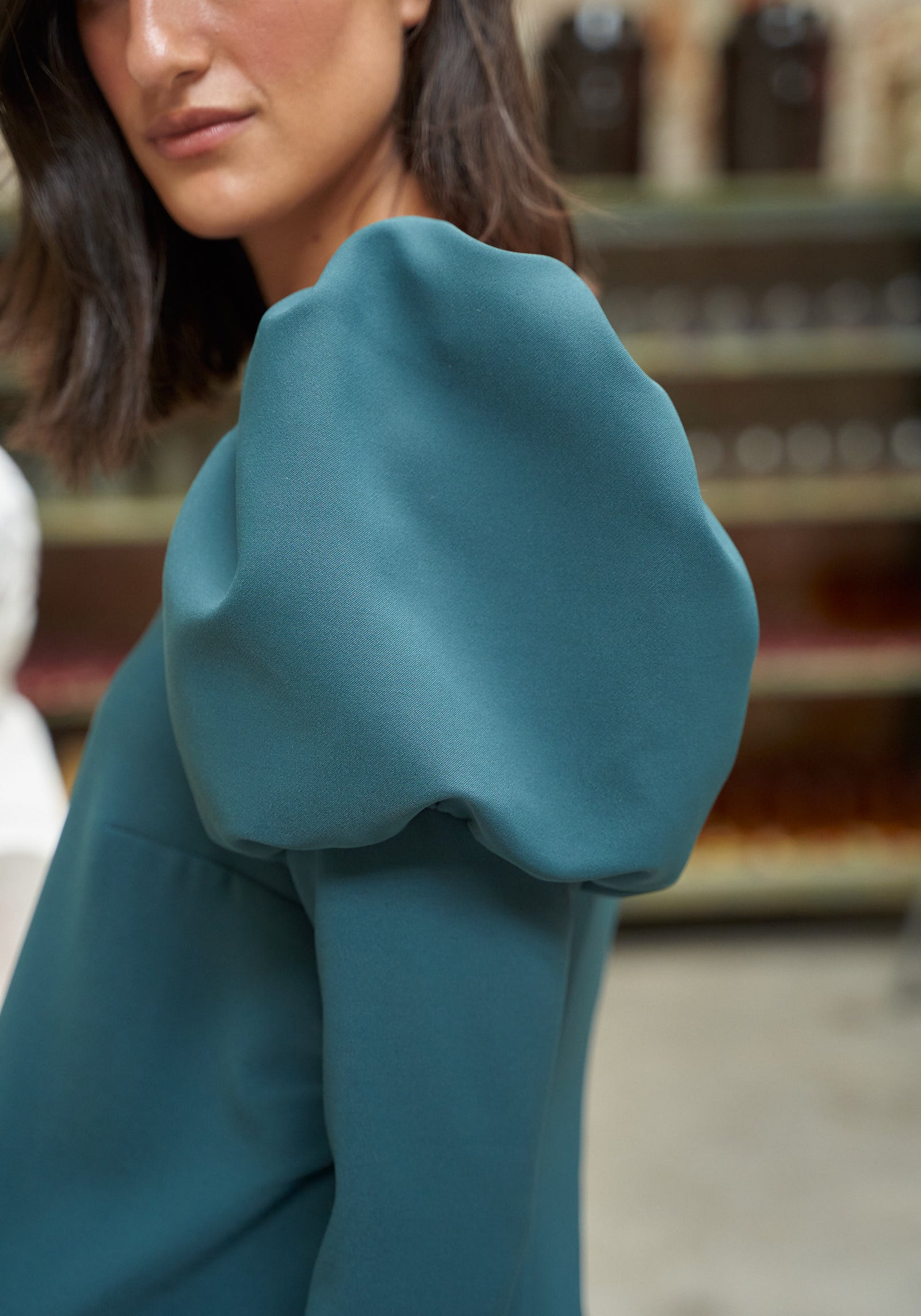 Jimena Bottle Green Dress