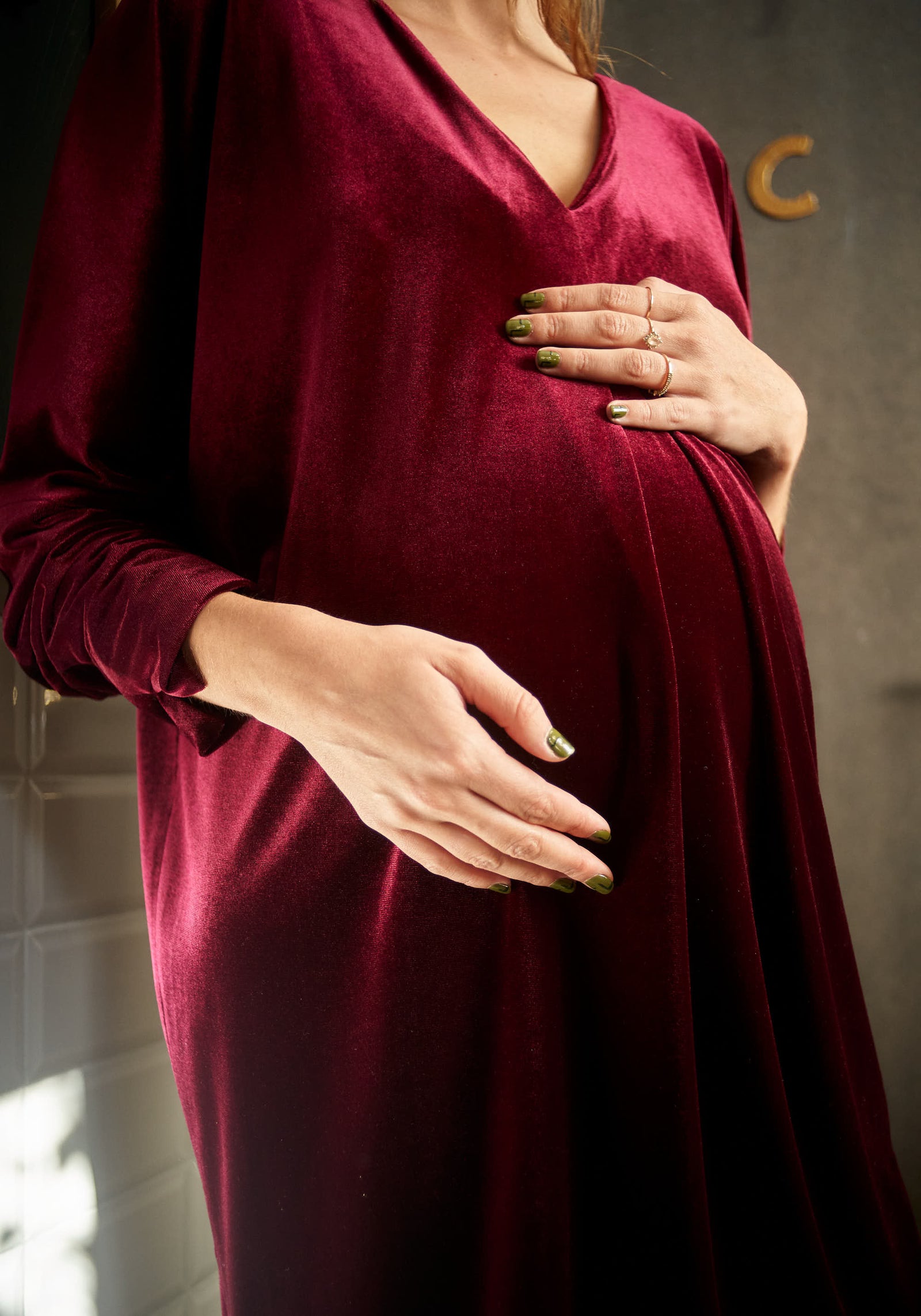 Vestido Carlota Terciopelo Granate