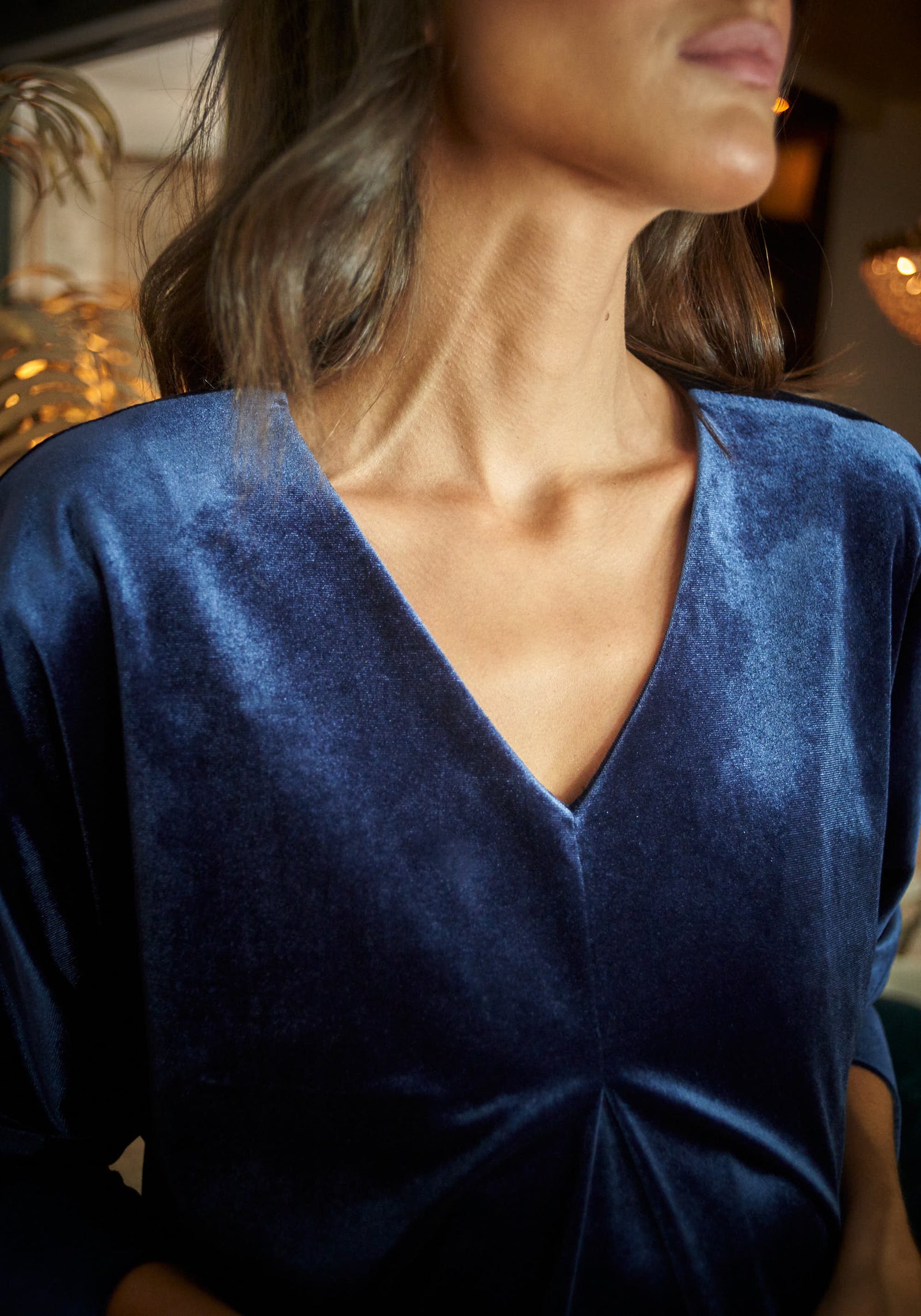 Vestido Carlota Terciopelo Marino